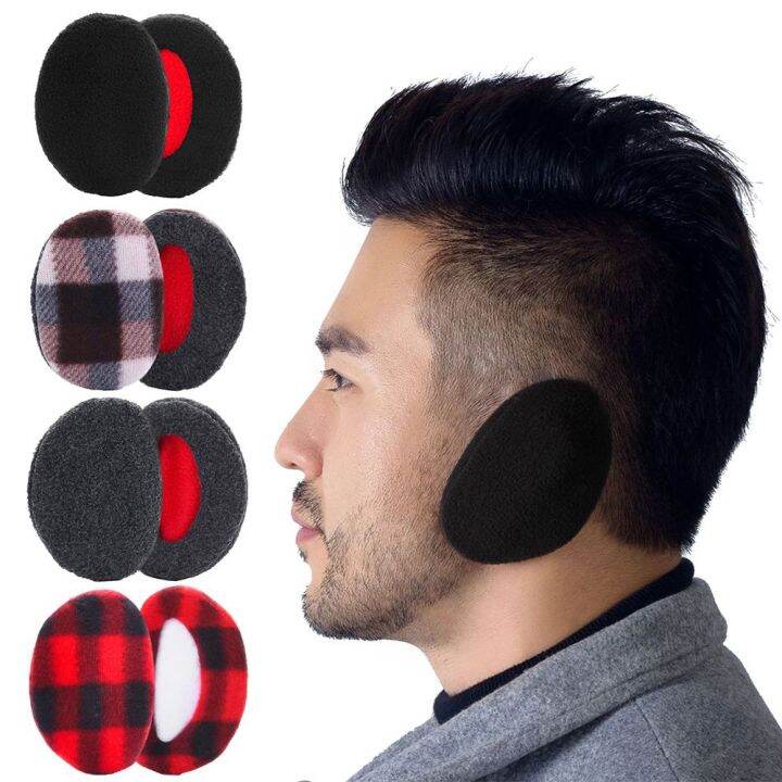 1 Pair Fleece Ear Muffs Bandless Portable Ear Warmers Cold Weather Men