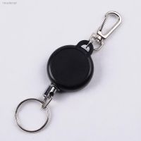 ❉ Stainless Black Retractable Key Chain Recoil Keyring Heavy Duty Steel Wire Belt rope office lanyard clip