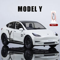 Big Car 124 TESLA รุ่น Y ใหม่ Energy รถของเล่นโลหะผสม Diecast โลหะ SUV Off-Road รถสำหรับของขวัญเด็กเสียง Light