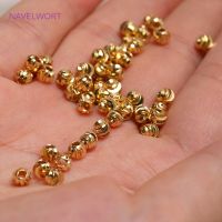 2 Sizes Brass Round Striped Beads 14K Gold Plated Spacer Beads For Neckalce Bracelet Making Supplies Jewelry Making Accessories Beads