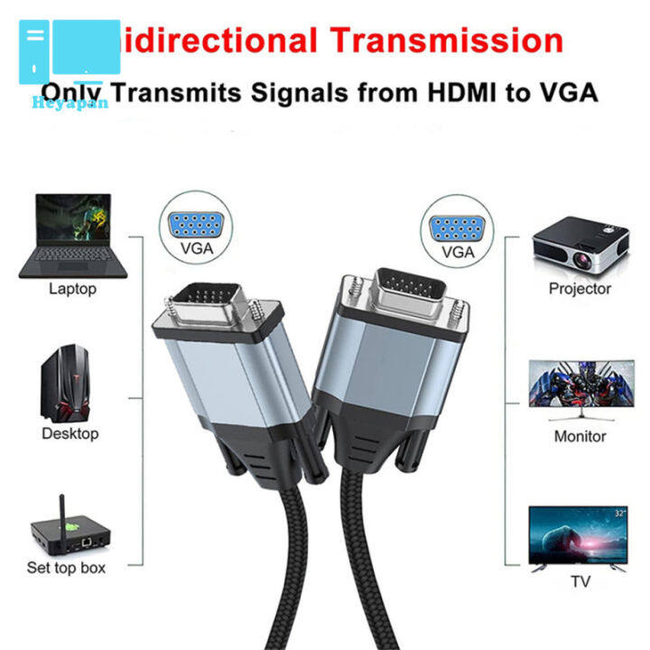 สาย-vga-hdmi-เข้ากันได้กับ-vga-ชายกับการเชื่อมต่อชายสายสำหรับคอมพิวเตอร์โน๊ตบุ๊คจอทีวีสายวิดีโอ