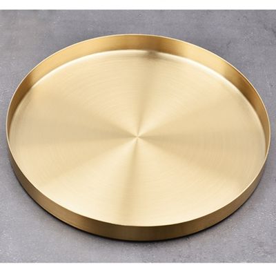 【YF】 Storage Tray Trays Organizer Jewelry Display Plate Round Gold