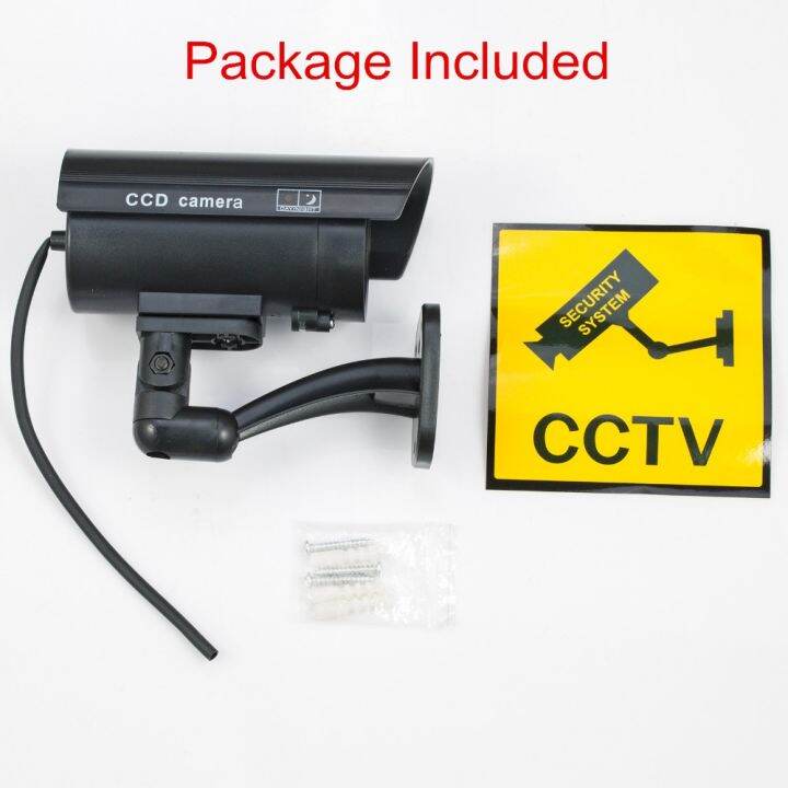 kerui-outdoor-fake-simulation-dummy-camera-cctv-home-surveillance-security-mini-camera-flashing-led-light-fake-camera-black