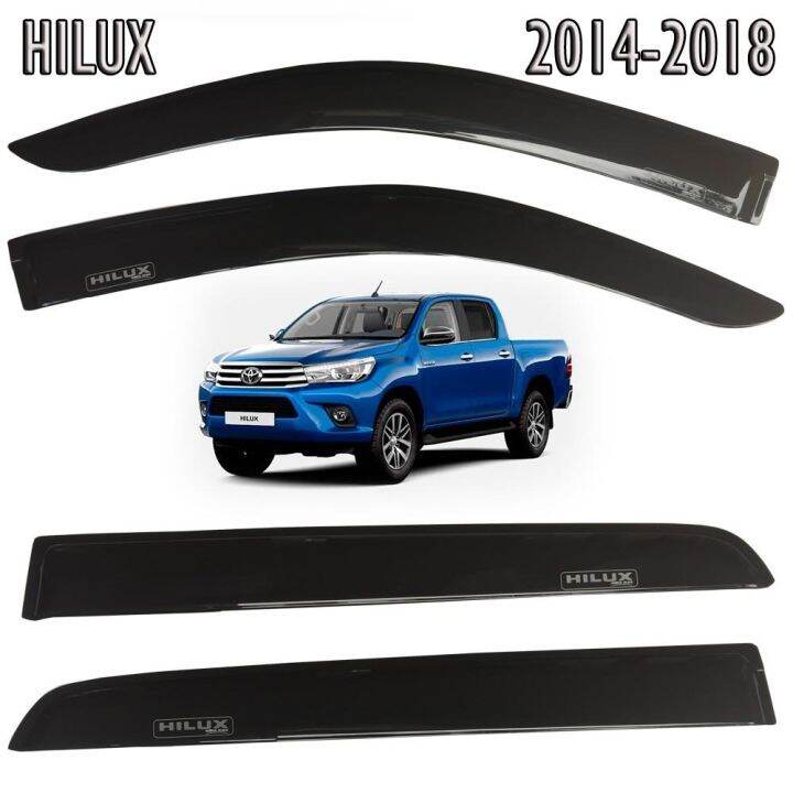 Rain Sun Visor Window Toyota Hilux REVO CONQUEST 20162022 Plain Black