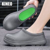 KINEO รองเท้าบริการรองเท้าเพื่อความปลอดภัยทำงานสำหรับผู้ชาย,อาหารเชฟครัวรองเท้าบูทหน้าฝนใส่ได้ทั้งชายและหญิง Sepatu BOOT Pendek สวมที่ข้อเท้าเชลซี