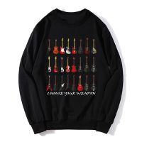 Funny Guitar Electric Acoustic Bass Strings Guitarist Hoodie O-Neck Men Unisex Oversize Sweater Streetwear Harajuku