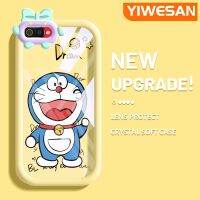 YIWESAN เคสสำหรับ Realme C2 C2S เคสการ์ตูนน่ารักโดราเอมอนสีสันสดใสเลนส์กล้องถ่ายรูปแบบนิ่มสัตว์ประหลาดน้อยน่ารักกันกระแทกแบบใสเคสมือถือ