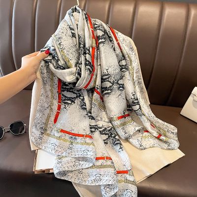 №۞❆ 2023 180X90CM Shawls New Sunscreen Beach Towel Ladies Flower Popular Print Silk Scarfs Fashion Satin Neckerchief Luxury muffler