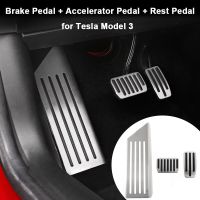 3pcs Car Auto Accelerator Brake Rest Foot Pedals Set for Tesla Model 3 Pedal Accessories