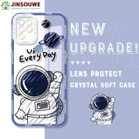 Jinsouwe เคสโทรศัพท์เซลล์สำหรับ Infinix ร้อน10 /X682B เคสโทรศัพท์ X682C การ์ตูนนักบินอวกาศคริสตัลเคสยางแบบนิ่มฝาหลัง