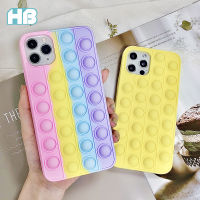 Relieve Stress Pop Toys Push Bubble Silicone Phone Case For 6 6s 7 8 Plus X XR XS 11 12 Pro Max MINI Soft Cover KIDS