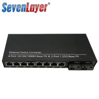 10/100/1000M 8 RJ45 UTP and 2 SC fiber Port Fiber Optical Media Converter Gigabit Ethernet Switch