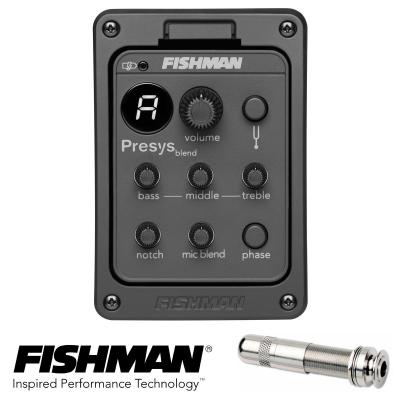 Fishman  Presys Blend ปิ๊กอัพกีตาร์โปร่ง แบบติดตั้งด้านข้าง ใส่ถ่านที่แผงควบคุม รุ่น PSY-GAA-QAA (Presys Blend Onboard Preamp Pickup System)