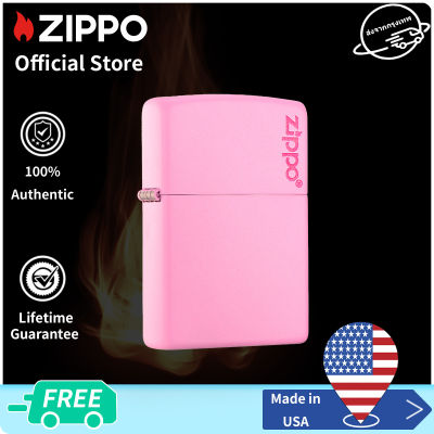 Zippo Pink Matte Design with Zippo Logo Windproof Pocket Lighter 238ZL ( Lighter without Fuel Inside)การออกแบบด้านสีชมพู（ไฟแช็กไม่มีเชื้อเพลิงภายใน）