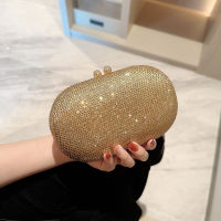 2023 New Women Full Side Diamond Clutch Bags Wedding Dinner Wallets With Chain Mini Banquet Purse Egg Shaped Wallets