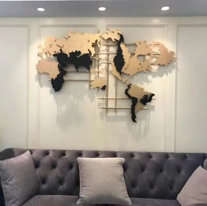World Map Metal Wall Art Home Decoration Lazada PH