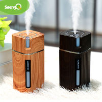 Wood grain air humidifier household car air diffuser aromatpy air lamp atomization humidifier night light switch