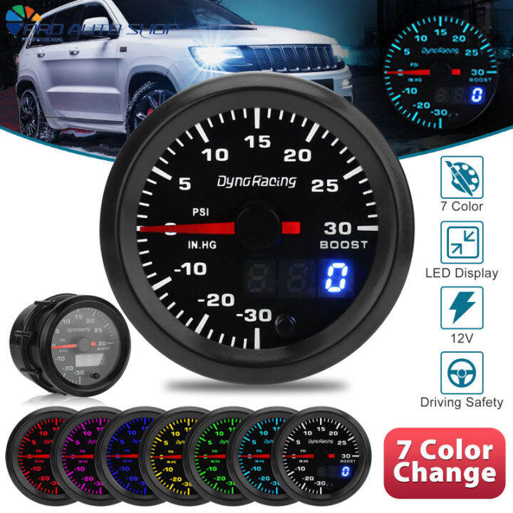 Car Turbo-Boost Meter Psi Pressure Gauge 2-inch 52mm Pointer Digital ...