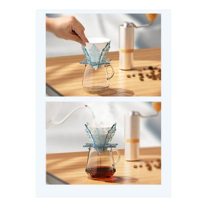 snowflake-coffee-filter-cup-v-60-hand-punch-coffee-filter-plastic-funnel-folding-cup-coffee-hand-punch-pot