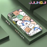 Jlingji เคสสำหรับ Infinix Hot 10S Hot 10S NFC Hot 10T เคสลายการ์ตูนรูปสัตว์ยิ้มดีไซน์ใหม่ขอบสี่เหลี่ยมข้างบางกันกระแทกเคสมือถือมีน้ำค้างแข็งโปร่งใสแข็งปลอกซิลิโคนคลุมทั้งหมดเคสป้องกันกล้องนุ่ม