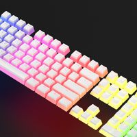 108 Keys Pudding Keycaps OEM Profile Double Shot PBT Backlight Keycaps for Mechanical Gaming Keyboard Cherry Mx Switch