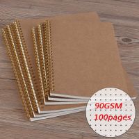 A5 Dotted Journal Kraft Paper Notebook Grid Blank Writing Pads Travel Note Notebook for School Custom Logo C15 D5 BRC Note Books Pads