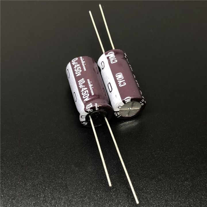10pcs-100pcs-10uf-450v-nichicon-cy-series-10x20mm-high-ripple-current-long-life-450v10uf-aluminum-electrolytic-capacitor