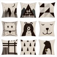 【CW】✾❀  Children Pillowcase Hand Painted Cartoon Animals 45X45 50X50 Pillows Cover