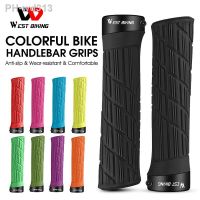 WEST BIKING Bicycle Grips Soft Rubber MTB Road Bike Grips Shockproof Anti-Slip Handlebar Cover Colorful Cycling Handlebar Grips