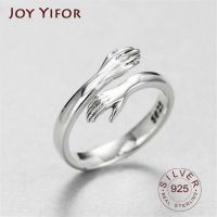 【YF】✚◐▽  hot new 925 silver European and love hug ring retro fashion tide flow open GN601