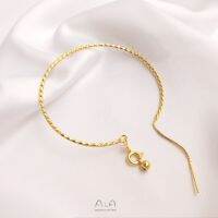 ♣เข็มสีถนอมอาหารแบบทั่วไปสร้อยข้อมือหนา1.5มม. ทอง18 K ปรับขนาดได้จริงแหวนมือ DIy-L2