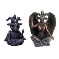 Baphomet Satan Statue Baphomet Divine Goat Resin Statue with Exquisite Workmanship Black Satan Figurine Decoration Religious Sculpture Figurine Gift Ornaments for Home Office everywhere