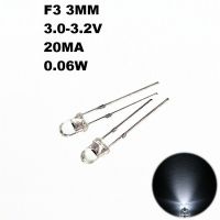 ไดโอดเปล่งแสงโคมไฟไฟส่องสว่าง LED ทรงกลมขนาดเส้นผ่าศูนย์กลาง3มม. F3สีขาว50ชิ้น