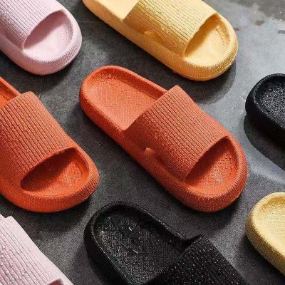 Thick bottom solid color home uni couple non-slip silent indoor comfortable slipper