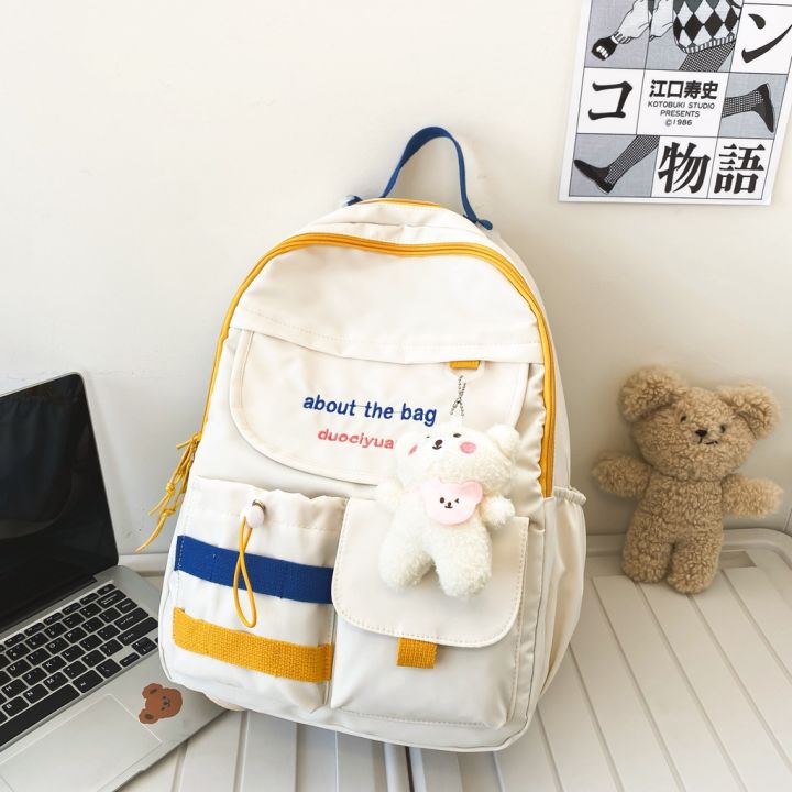 koreafashionshop-kr1805-กระเป๋าเป้สีทรูโทน-about-the-bag-ใบใหญ่-ช่องใส่ของเยอะ