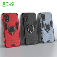 Lenuo เคส สำหรับ Realme 7 5G / Realme Narzo 30 Pro เคสโทรศัพท์ ซิลิโคน TPU และ Hard PC Dual Layer Heavy ตัวกันกระแทกแบบแหวนที่วางแบบโลหะฝาครอบเคสใส่โทรศัพท์