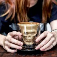 Double transparent skull double cup coffee cup crystal skull glass home whiskey vodka bar club beer wine glass แก้วใสสองชั้นคริสตัลใสกะโหลกแก้วบ้านวิสกี้วอดก้าไวน์บาร์คลับเบียร์แก้วไวน์