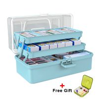 3 Tiers Medical Storage Box Multi-function Tools Organizer Box Transparent Cover First Aid Kit Portable Emergency Medical Kit