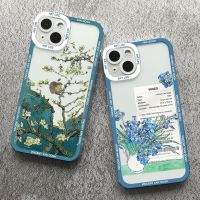 เคสภาพวาดสีน้ำมัน Gogh เคสโทรศัพท์สไตล์เรโทร,เคสโทรศัพท์สำหรับ IPhone 11 13 12 14 Pro Max Mini X XR XS 7 8Plus ป้ายเคลียร์กรอบศิลปะสวยงาม