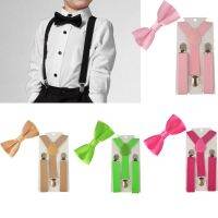 2PCS Diverse Color Boys Kids Suspenders BowTie Butterfly Tie Easy to Wear For Boy TR0003 Boys Clothing