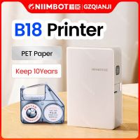 Niimbot เครื่องพิมพ์ฉลาก B18แบบพกพาสติกเกอร์กระดาษการพิมพ์ติดแน่นแบบถ่ายโอนด้วยความร้อนพร้อมริบบิ้นเครื่องพิมพ์ฉลากบลูทูธแบบม้วนสำหรับสัตว์เลี้ยง