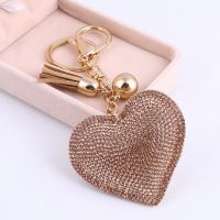 ZOSHI Heart Keychain Leather Tassel Key Holder Metal Crystal Key Chain Keyring Charm Bag Auto Pendant Gift Wholesale Price Key Chains