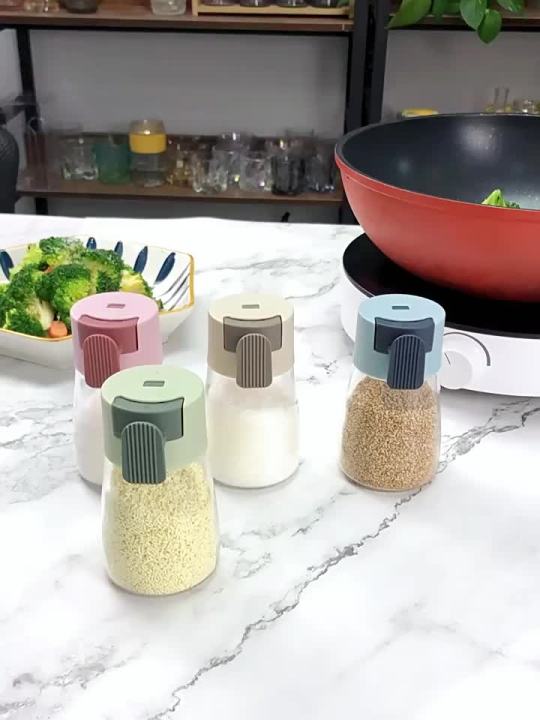 Salt Control Bottle Home Kitchen Sugar Bowl Push Type Seasoning