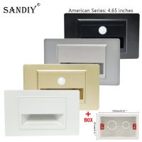 SANDIY American LED Step Light Wall Lamp Pir Sensor Motion Night Lighting for Stair Aisle Closets Recessed Sconce US Size Box Night Lights