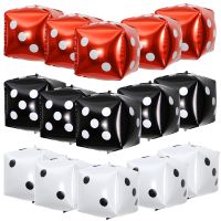 5pcs Dice Balloon 18cm Cube Dice Aluminum Foil  Balloosn Casino Balloons Playing Cards Themed Balloons Las Vegas Party Decortion Balloons