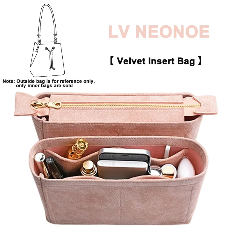 Velvet Insert Bag Organizer for LV-Neonoe Bucket Bag, Plush Suede