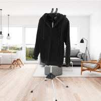 ไม้แขวนเสื้อพับราวแขวนเสื้อผ้าขนาดเล็ก Garment Stand Steamer Iron Ironing Clothes Hanging Folding Aluminium Alloy Adjustable Drying