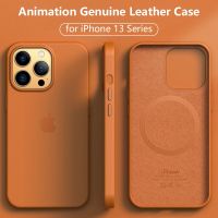 เคสหนังแท้แอนิเมชั่นสำหรับ iPhone 13 Pro Max พร้อมแม่เหล็ก MagSafe สำหรับ iPhone 13 Pro 13 Mini