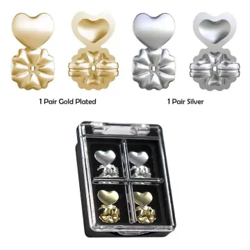 Earring Lifters Backs, 4 Pairs Secure Earring Backs for Droopy Ears,  Hypoallergenic Adjustable Magic Earring Backs Tiara Earring Backs for Heavy