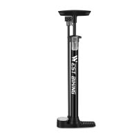 WEST BIKING 1Set Cycling Foot Floor Pump MTB Road Bike Schrader Presta Valve Ball Tire Inflator 46.5cm ,Black